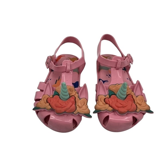 Mini Melissa Pink Unicorn Jelly Shoes Size 9 Toddler Girl's - Picture 3 of 8